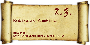 Kubicsek Zamfira névjegykártya